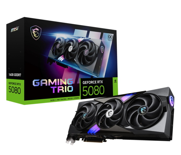 MSI GeForce RTX 5080 Gaming Trio OC 16GB GDDR7 DLSS5 - 1309173 - zdjęcie